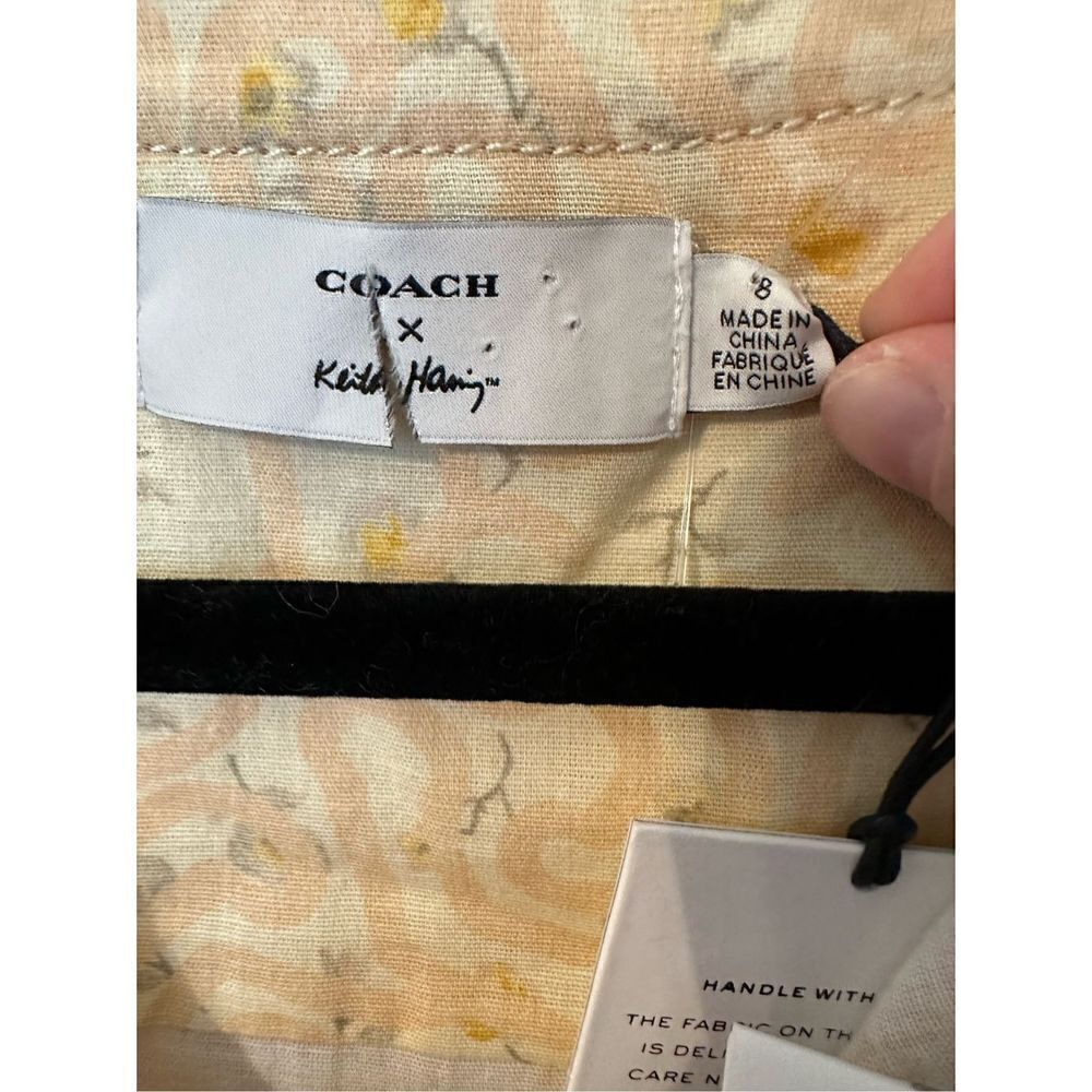 NWT Coach X Keith Haring Quilted Patchwork T Shirt Women’s Dress Size 8 30496 - Picture 6 of 12